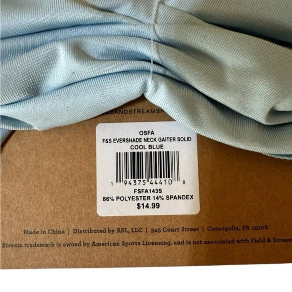 Field & Stream Evershade Solid Neck Gaiter ice blue‎ NWT